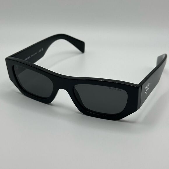 PRADA Sunglasses PRA01S 16K08Z Black/Dark Grey Unisex NEW - Picture 4 of 12